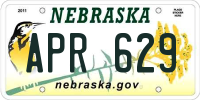 NE license plate APR629