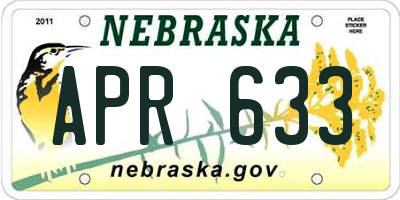 NE license plate APR633