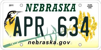 NE license plate APR634