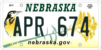 NE license plate APR674