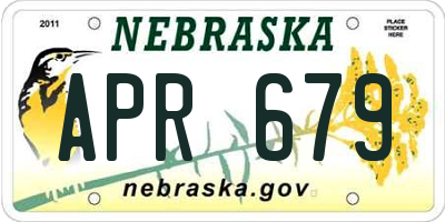 NE license plate APR679
