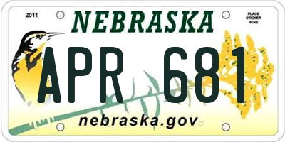 NE license plate APR681