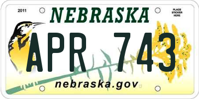 NE license plate APR743