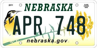 NE license plate APR748