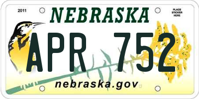 NE license plate APR752