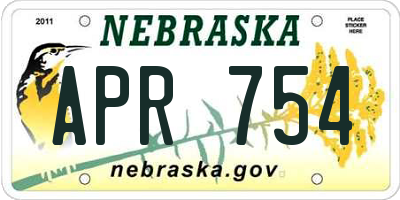 NE license plate APR754