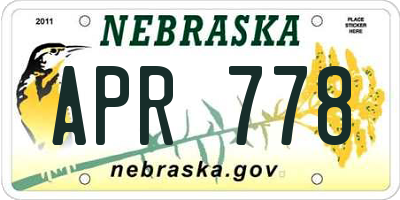 NE license plate APR778