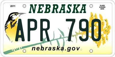 NE license plate APR790