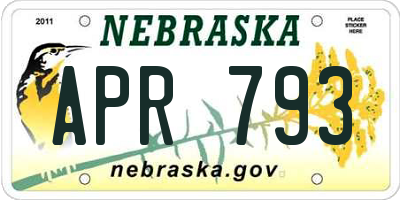 NE license plate APR793