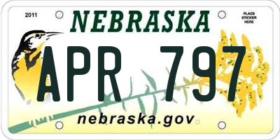 NE license plate APR797