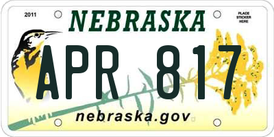NE license plate APR817