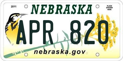 NE license plate APR820