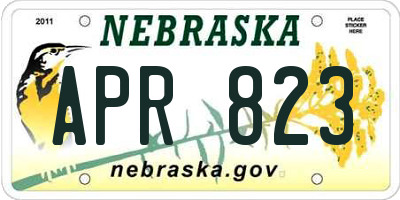 NE license plate APR823