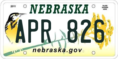 NE license plate APR826