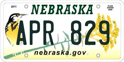 NE license plate APR829