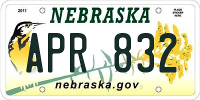 NE license plate APR832