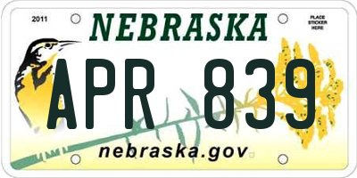 NE license plate APR839