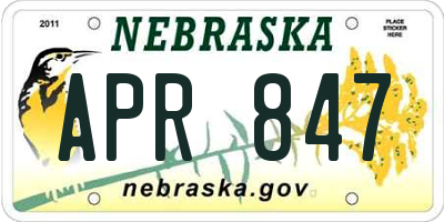 NE license plate APR847