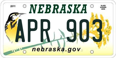 NE license plate APR903