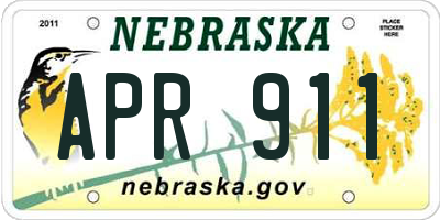 NE license plate APR911