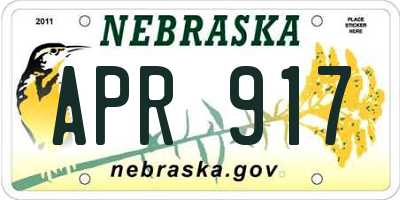 NE license plate APR917
