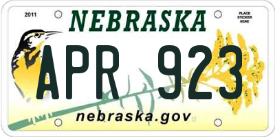 NE license plate APR923