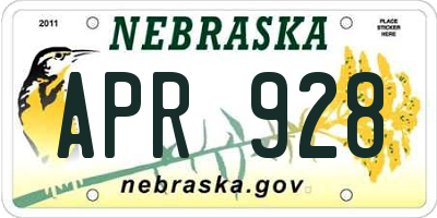 NE license plate APR928