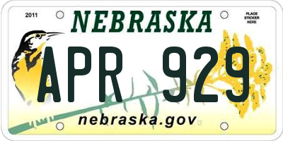 NE license plate APR929