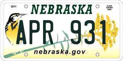 NE license plate APR931