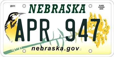 NE license plate APR947