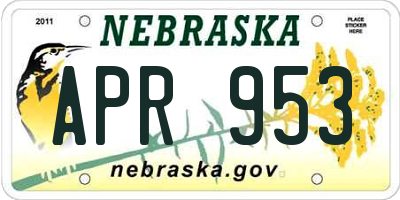 NE license plate APR953