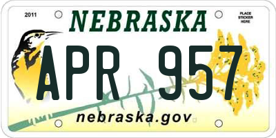NE license plate APR957