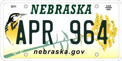 NE license plate APR964
