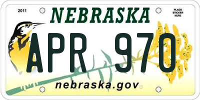 NE license plate APR970