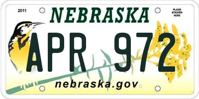 NE license plate APR972