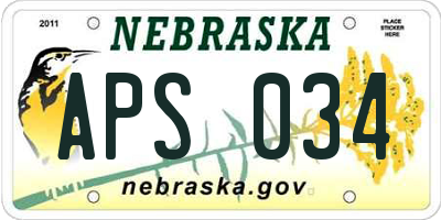 NE license plate APS034