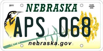 NE license plate APS068