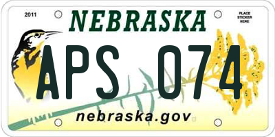 NE license plate APS074