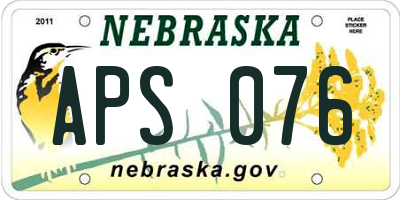 NE license plate APS076