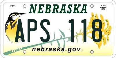 NE license plate APS118