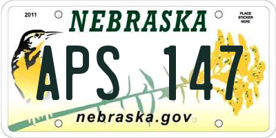 NE license plate APS147