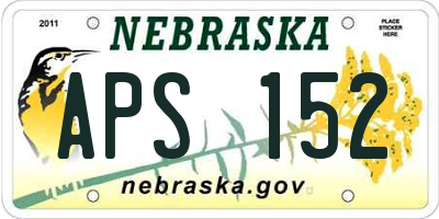 NE license plate APS152