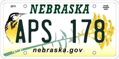 NE license plate APS178