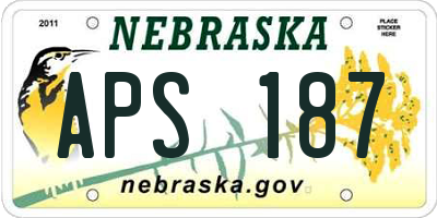 NE license plate APS187