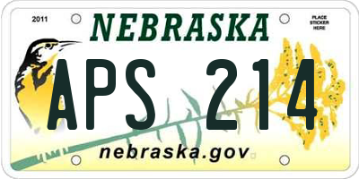 NE license plate APS214