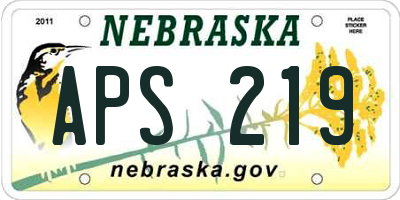 NE license plate APS219