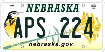 NE license plate APS224
