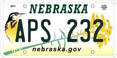NE license plate APS232