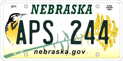 NE license plate APS244
