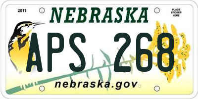 NE license plate APS268